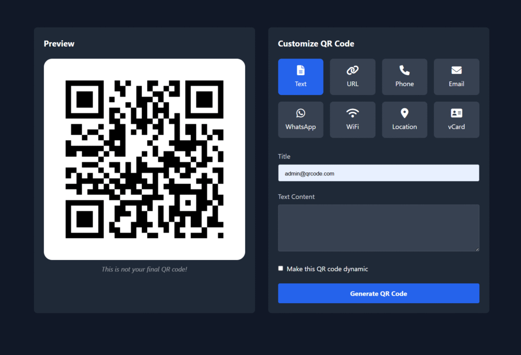 Dynamic QR Code