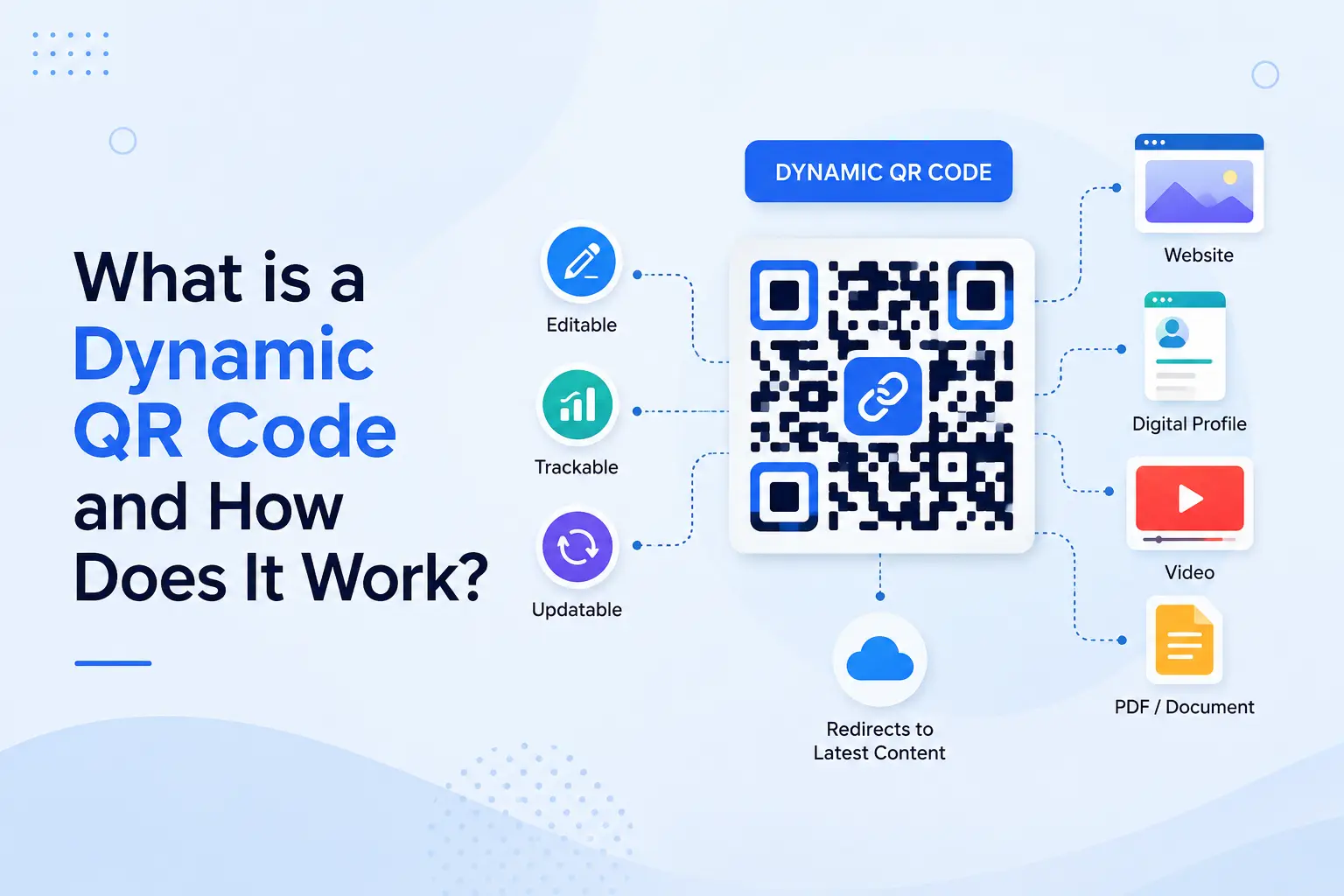 A professional business person scanning a dynamic QR code on a marketing poster.